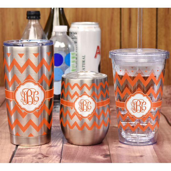 Chevron Stemless Wine Tumbler - Full Print - In Context