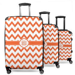 Chevron 3 Piece Luggage Set - 20" Carry On, 24" Medium Checked, 28" Large Checked (Personalized)