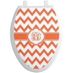 Chevron Toilet Seat Decal - Elongated (Personalized)