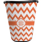 Chevron Waste Basket - Single Sided (Black) (Personalized)