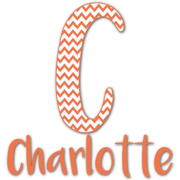 Custom Chevron Name & Initial Decal - Up to 18"x18" (Personalized)