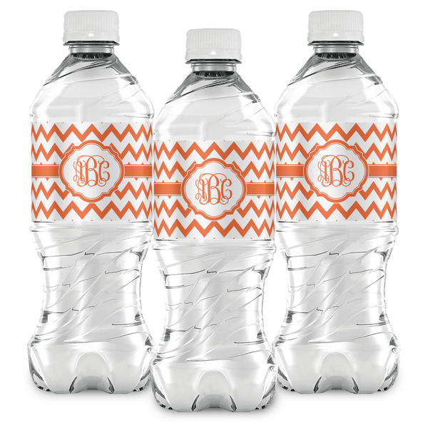 Chevron Water Bottle Labels - Front View