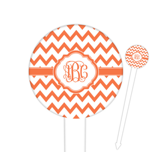 Custom Chevron Round Plastic Food Picks (Personalized)