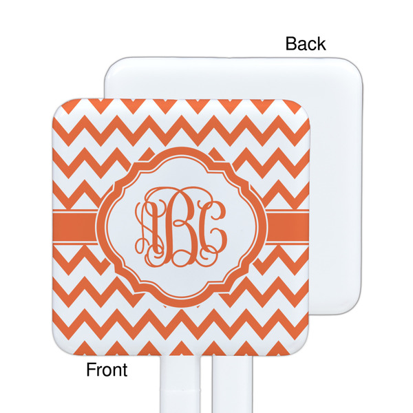 Chevron White Plastic Stir Stick - Single Sided - Square - Approval