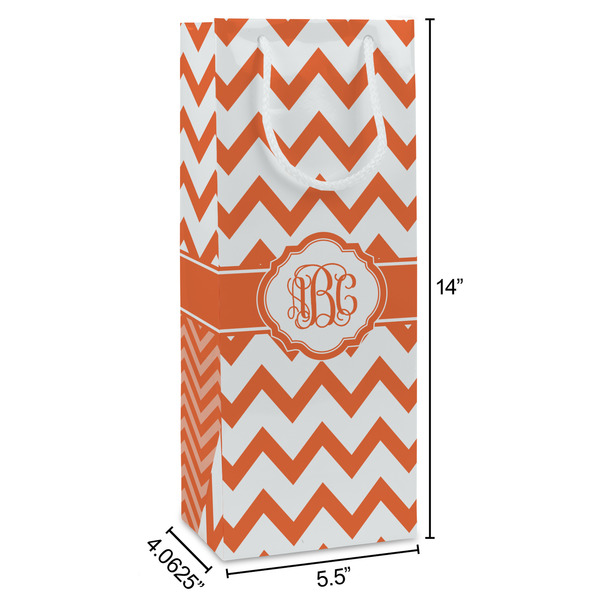 Chevron Wine Gift Bag - Dimensions