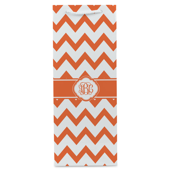 Chevron Wine Gift Bag - Gloss - Front