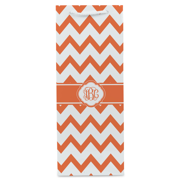 Chevron Wine Gift Bag - Matte - Front