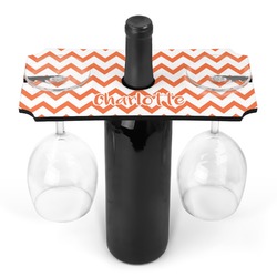 Chevron Wine Bottle & Glass Holder (Personalized)