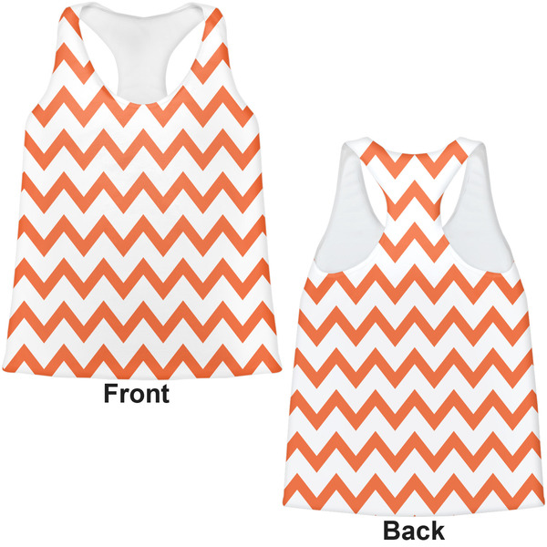 Chevron Womens Racerback Tank Tops - Medium - Front and Back