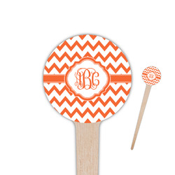 Chevron 4" Round Wooden Food Picks - Double Sided (Personalized)
