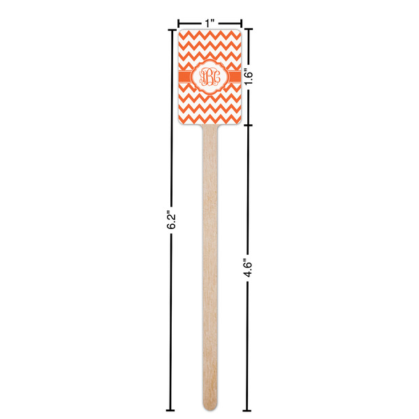 Chevron Wooden 6.25" Stir Stick - Rectangular - Dimensions