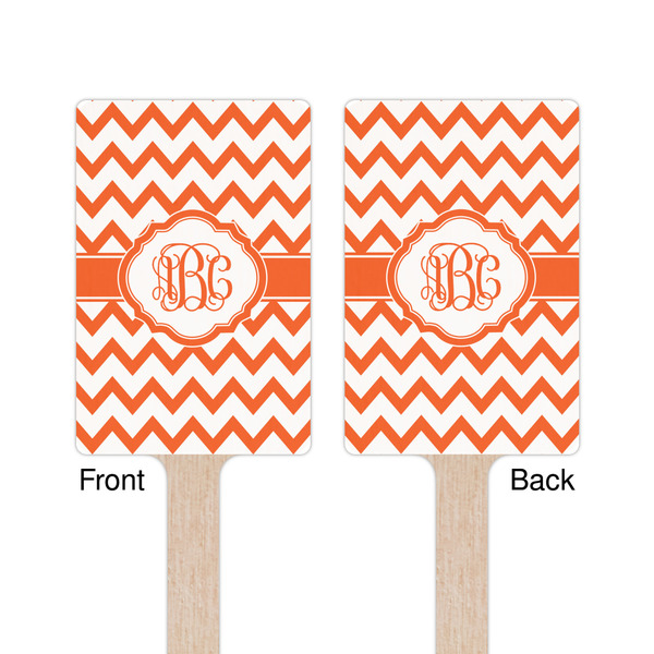 Chevron Wooden 6.25" Stir Stick - Rectangular - Double Sided - Front & Back