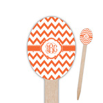 Chevron Oval Wooden Food Picks - Double Sided (Personalized)
