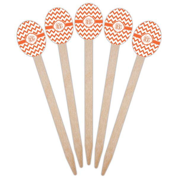Chevron Wooden Food Pick - Oval - Fan View