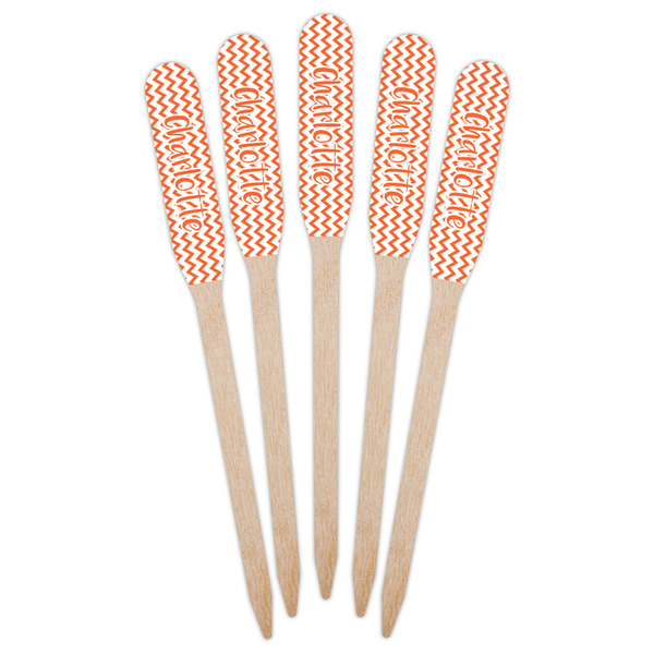 Chevron Wooden Food Pick - Paddle - Fan View