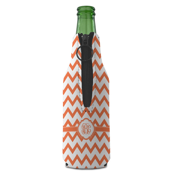 Chevron Zipper Bottle Cooler - BACK (bottle)