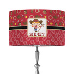 Red Western 12" Drum Lamp Shade - Fabric (Personalized)