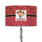 Red Western 12" Drum Lampshade - ON STAND (Fabric)