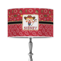Red Western 12" Drum Lamp Shade - Poly-film (Personalized)