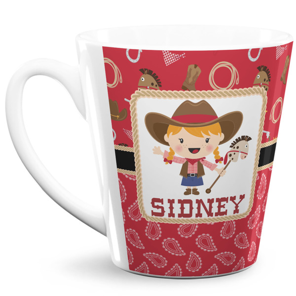 Custom Red Western 12 Oz Latte Mug (Personalized)