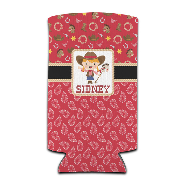 Custom Red Western Can Cooler (tall 12 oz) (Personalized)