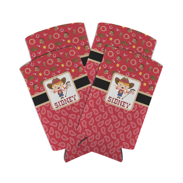 Custom Red Western Can Cooler (tall 12 oz) - Set of 4 (Personalized)