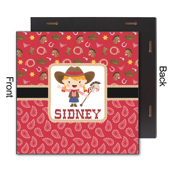 Red Western 12x12 Wood Print - Front & Back View