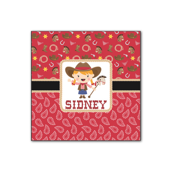 Custom Red Western Wood Print - 12x12 (Personalized)