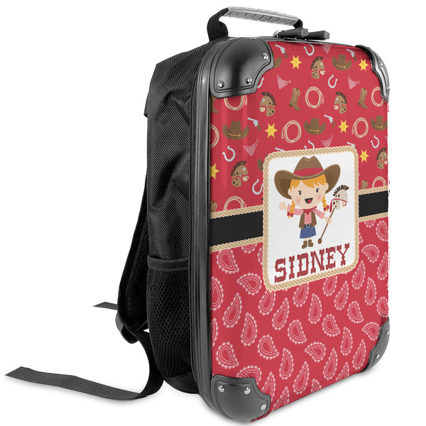Custom Red Western Kids Hard Shell Backpack (Personalized)