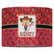 Red Western 16" Drum Lampshade - FRONT (Fabric)