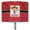 Red Western 16" Drum Lampshade - ON STAND (Fabric)