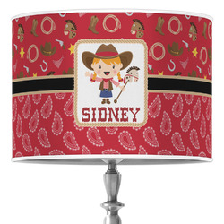 Red Western 16" Drum Lamp Shade - Poly-film (Personalized)