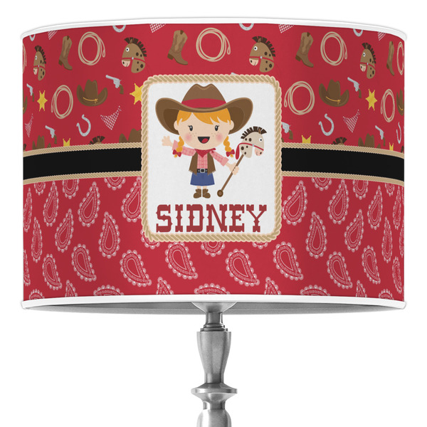 Custom Red Western Drum Lamp Shade (Personalized)