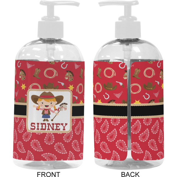 Red Western 16 oz Plastic Liquid Dispenser- Approval- White