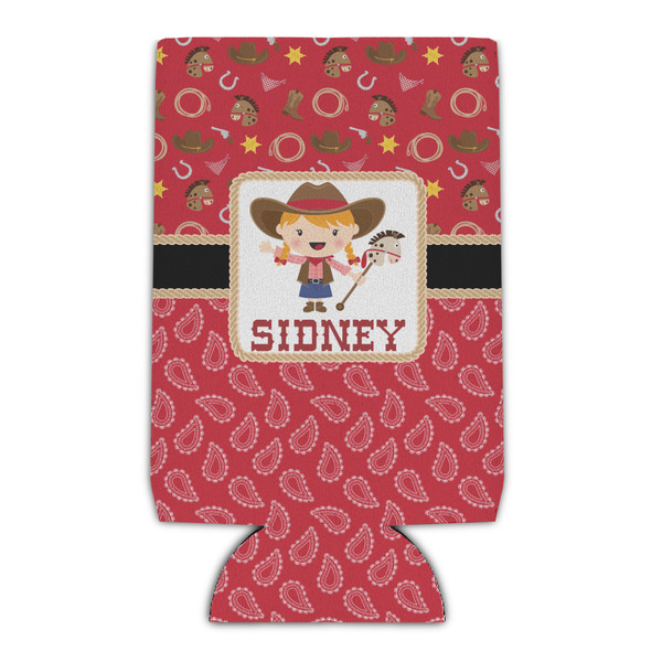 Custom Red Western Can Cooler (16 oz) (Personalized)