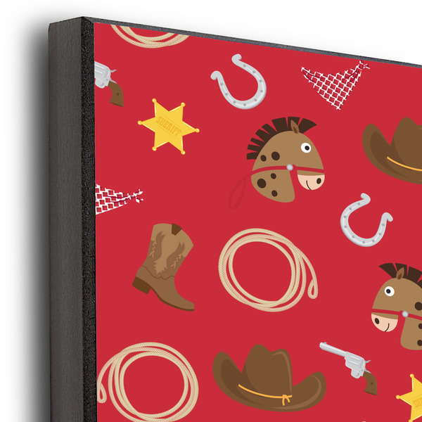 Red Western 16x20 Wood Print - Closeup