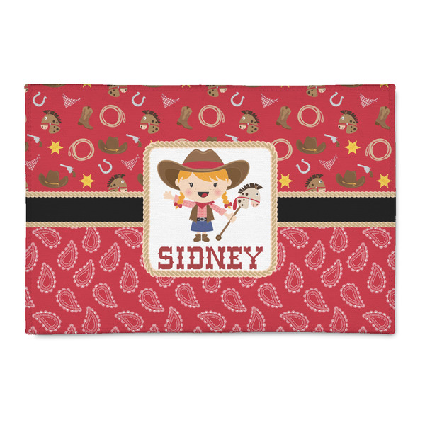 Custom Red Western Patio Rug (Personalized)