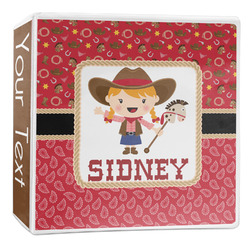 Red Western 3-Ring Binder - 2 inch (Personalized)