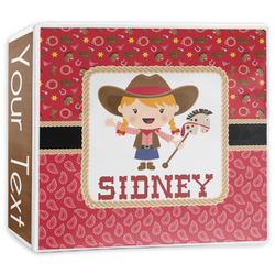 Red Western 3-Ring Binder - 3 inch (Personalized)