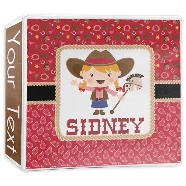 Custom Red Western 3-Ring Binder - 3 inch (Personalized)