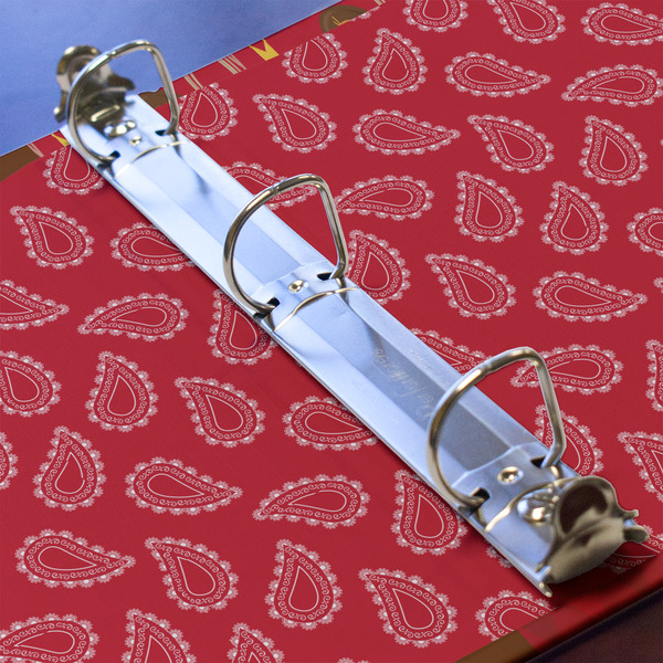 Red Western 3 Ring Binders - Full Wrap - 1" - DETAIL