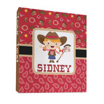 Red Western 3 Ring Binder - Full Wrap - 1" (Personalized)