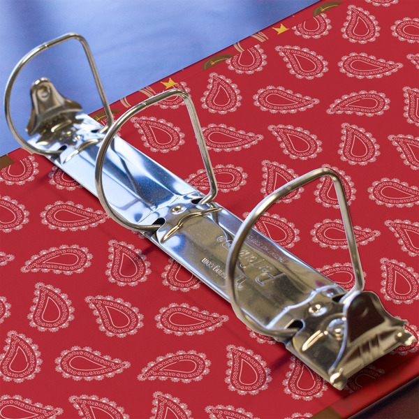 Red Western 3 Ring Binders - Full Wrap - 2" - DETAIL