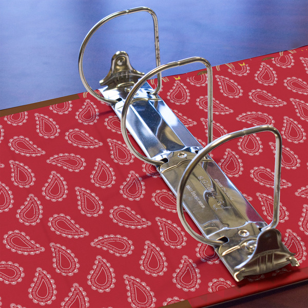 Red Western 3 Ring Binders - Full Wrap - 3" - DETAIL