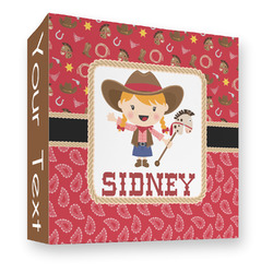 Red Western 3 Ring Binder - Full Wrap - 3" (Personalized)