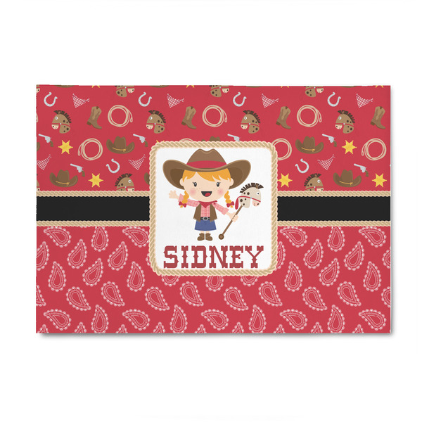 Custom Red Western 4' x 6' Indoor Area Rug (Personalized)