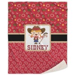 Red Western Sherpa Throw Blanket - 60"x80" (Personalized)