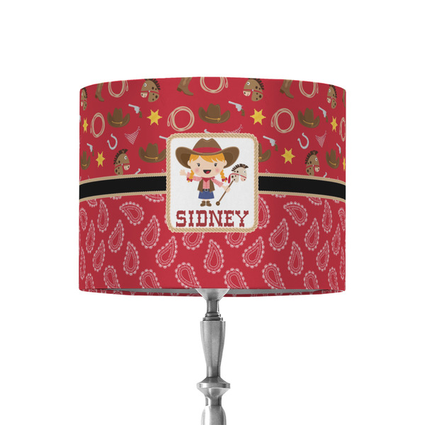 Custom Red Western 8" Drum Lamp Shade - Fabric (Personalized)