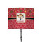 Red Western 8" Drum Lampshade - ON STAND (Fabric)