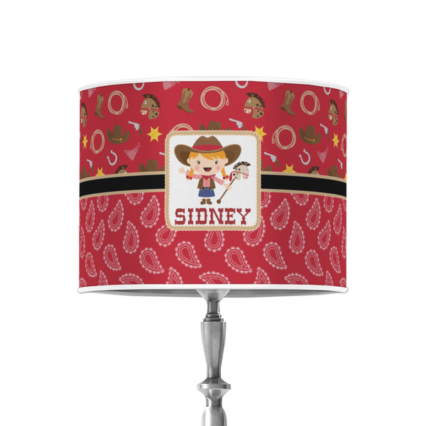 Custom Red Western 8" Drum Lamp Shade - Poly-film (Personalized)